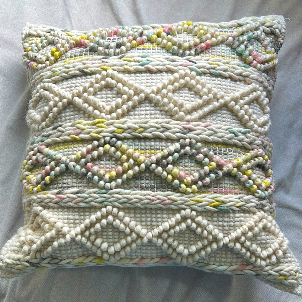 MAKE OFFER! Magnolia Home Cream Textured boho 22x 22 cushion
